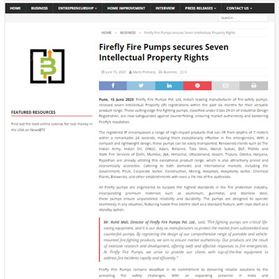 Firefly Fire Pumps in News