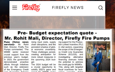 Пожарные насосы Firefly в новостях